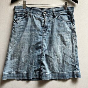For all 7 mankind distressed Denim mini Skirt Sz 31